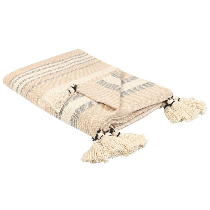 Cotton Blanket 130 x 170 cm Beige YARSELI