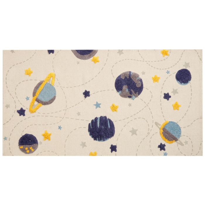 Cotton Kids Rug Galaxy Print 80x150cm Multicolour