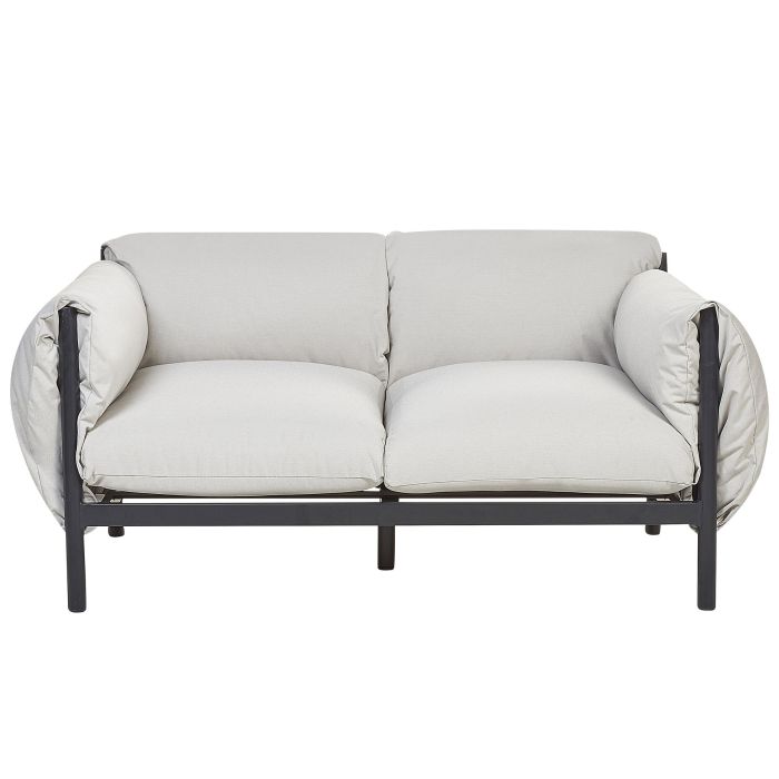 2 Seater Aluminium Garden Sofa Light Grey ESPERIA