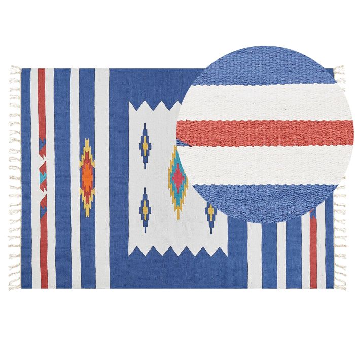 Cotton Kilim Area Rug 140x200cm Multicolour