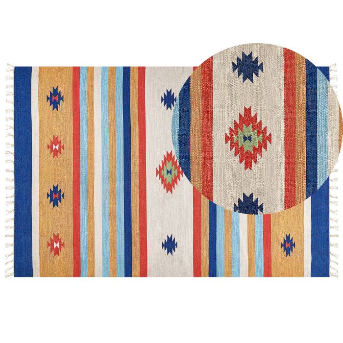 Cotton Kilim Area Rug 200x300cm Multicolour
