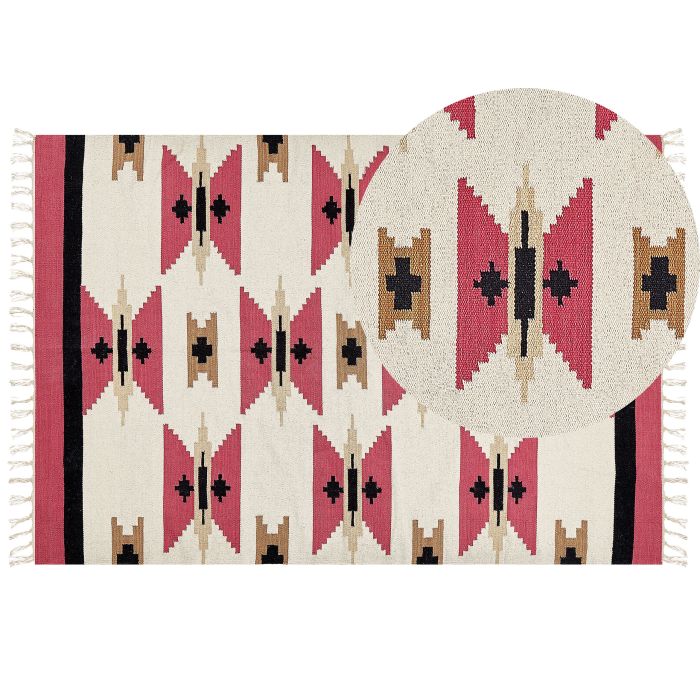 Cotton Kilim Area Rug 160x230cm Multicolour