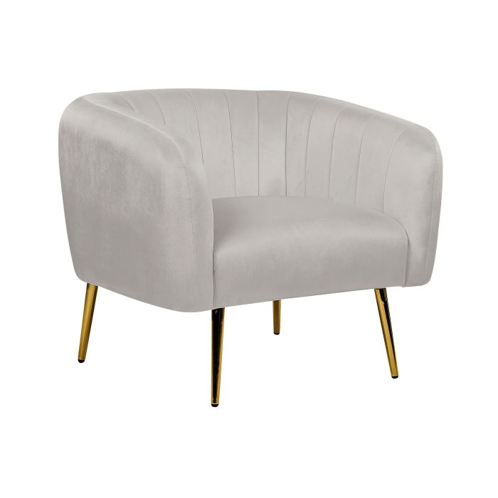 Velvet Armchair Light Grey LACONIA