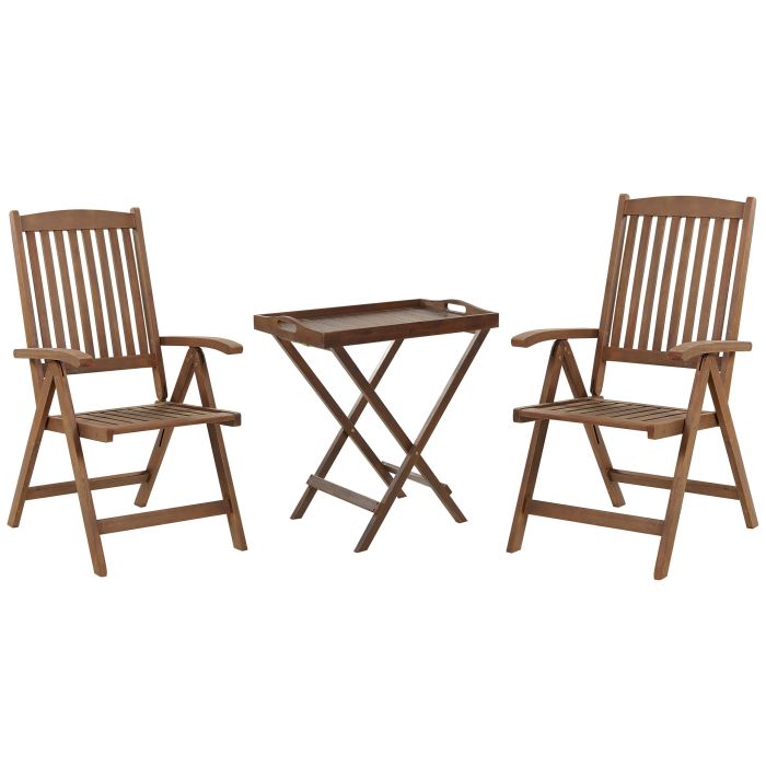 Acacia Wood Bistro Set Dark AMANTEA