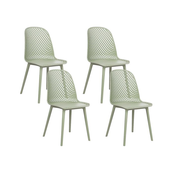 Set of 4 Dining Chairs Green EMORY