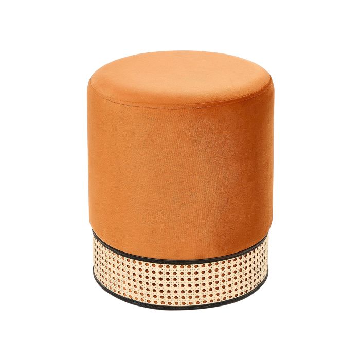 Velvet Pouffe Orange YANKTON