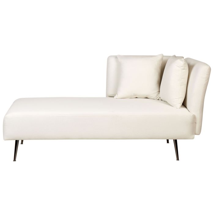 Right Hand Fabric Chaise Lounge White RIOM