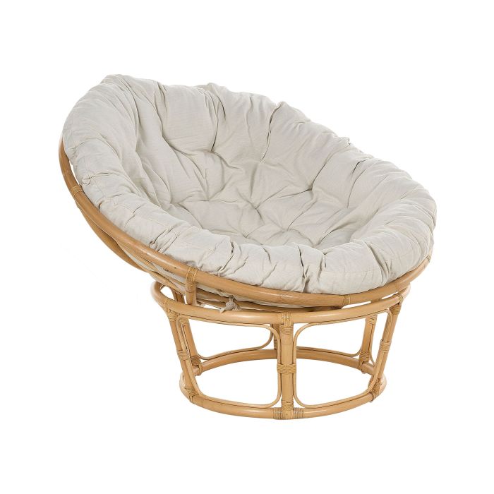 Rattan Chair Natural and Light Beige SALVO