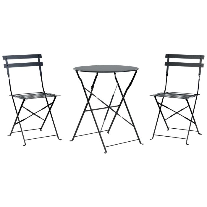 Steel Garden Bistro Set Black FIORI