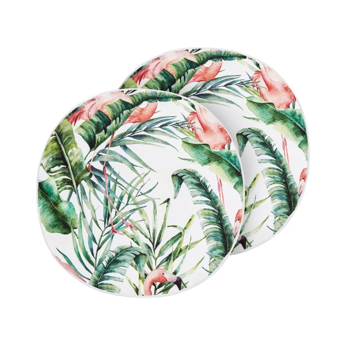 Set of 2 Outdoor Cushions Flamingo Pattern ⌀ 40 cm Multicolour ELLERA