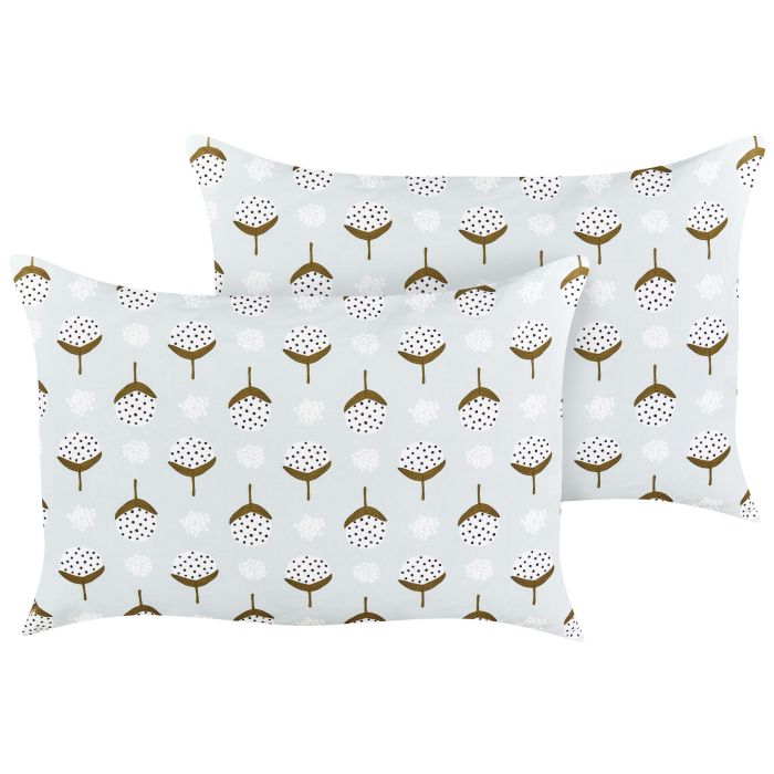Set of 2 Outdoor Cushions Geometric Pattern 40 x 60 cm Light Green CUNEO