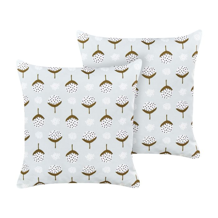 Set of 2 Outdoor Cushions Geometric Pattern 45 x 45 cm Light Green CUNEO