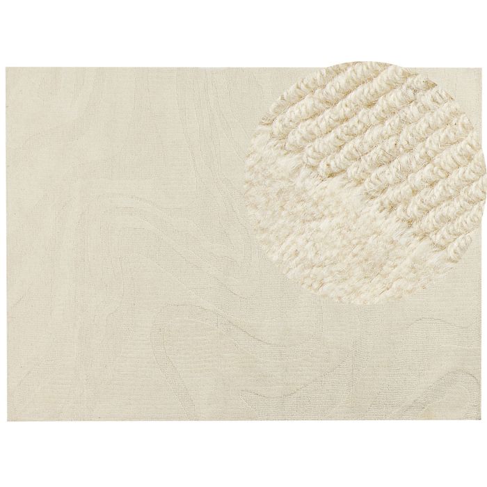 Wool Area Rug 300x400cm Beige