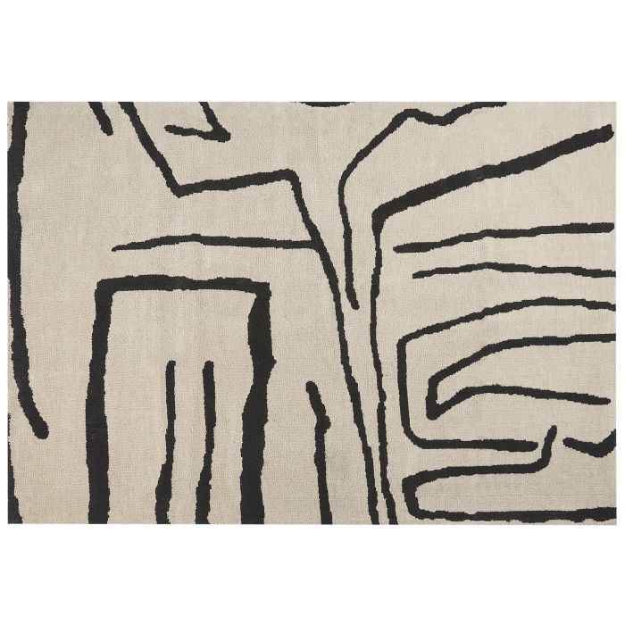 Area Rug 160x230cm Beige and Black