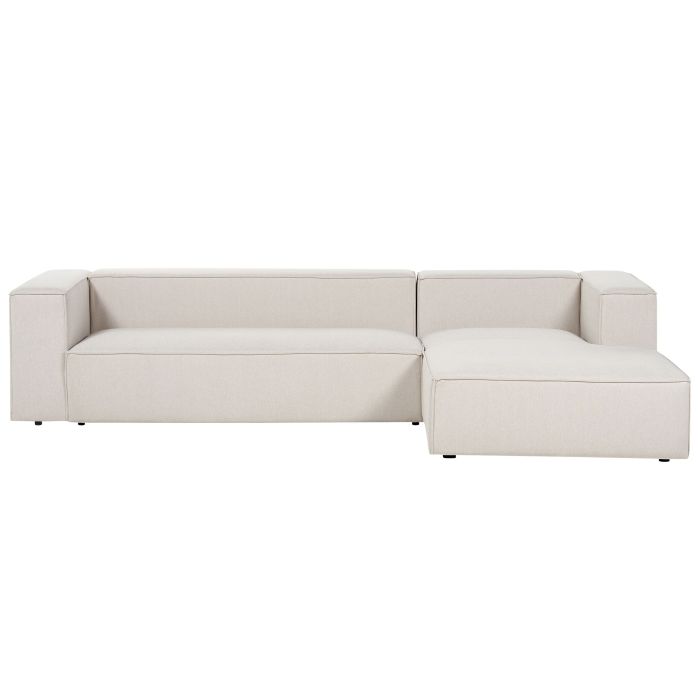 Left Hand 3 Seater Corner Sofa Beige VERNON