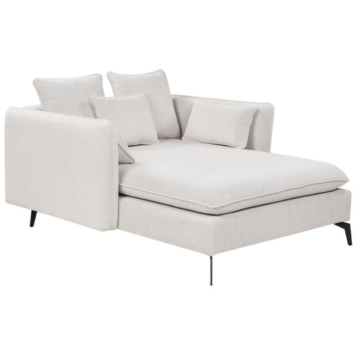 Fabric Chaise Lounge Light Beige CHARMES