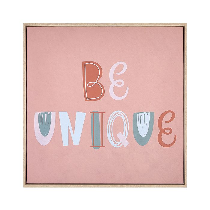 Text Frame Canvas Wall Art 63 x 63 cm Pink TAURISANO