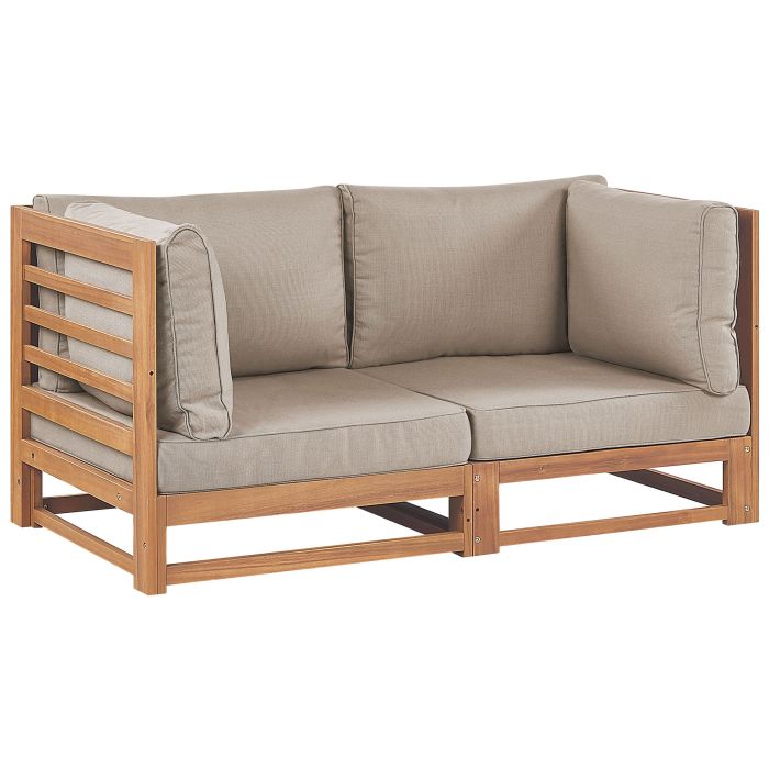 2 Seater Certified Acacia Wood Garden Sofa Light TRANI