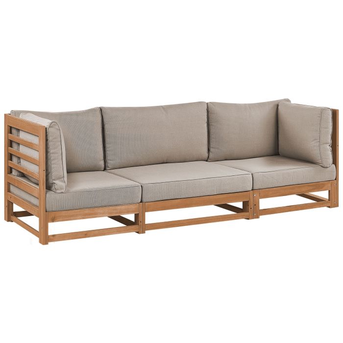 3 Seater Certified Acacia Wood Garden Sofa Light TRANI
