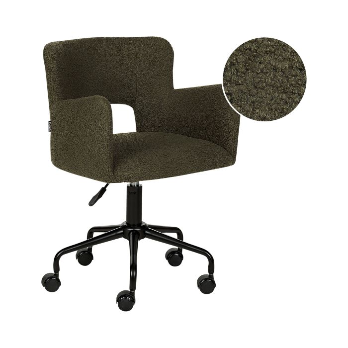 Boucle Desk Chair Green SANILAC