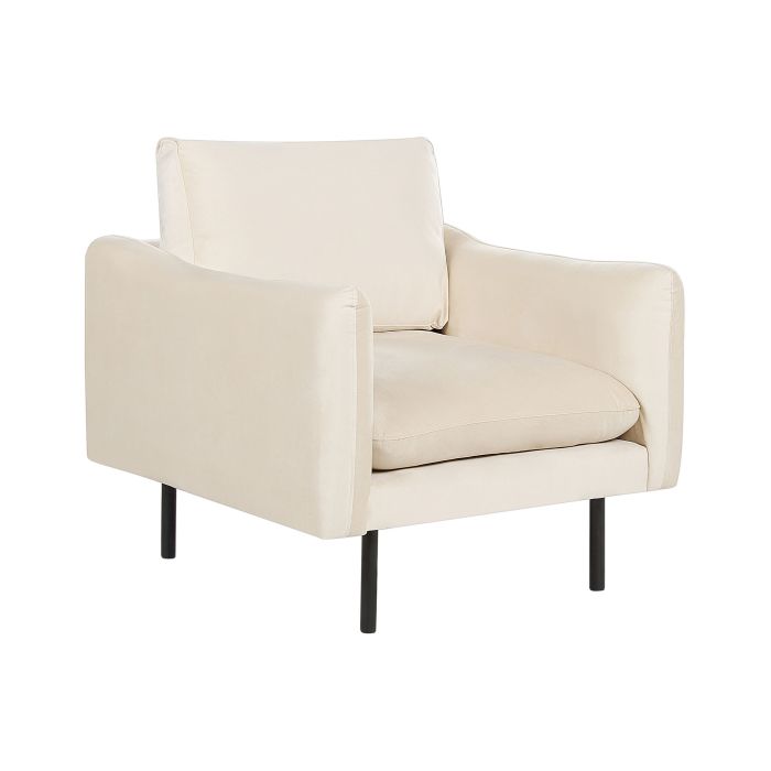Velvet Armchair Light Beige VINTERBRO