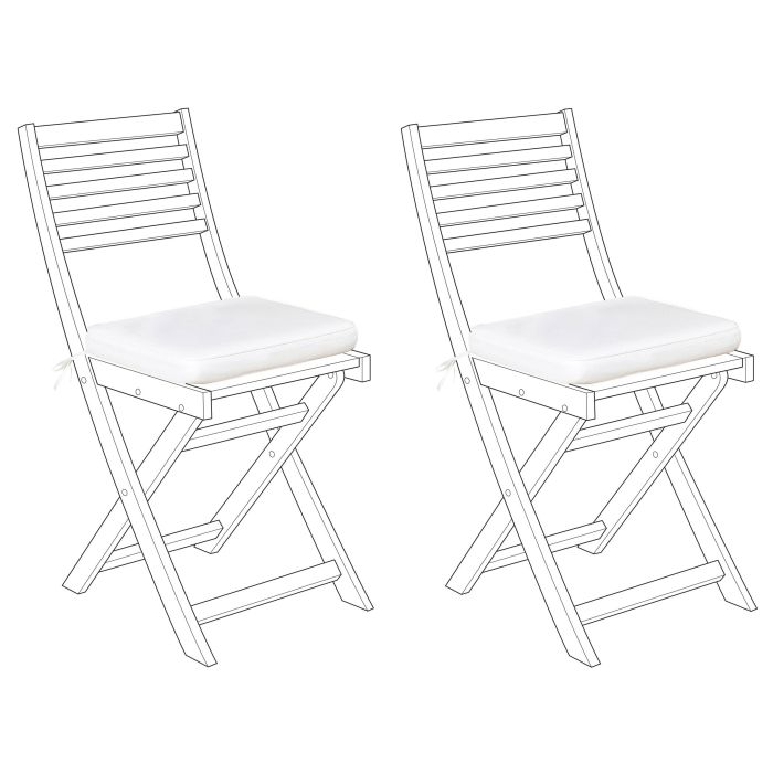 Set of 2 Outdoor Seat Pad Cushions White FIJI