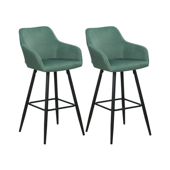 Set of 2 Velvet Bar Chairs Green CASMALIA