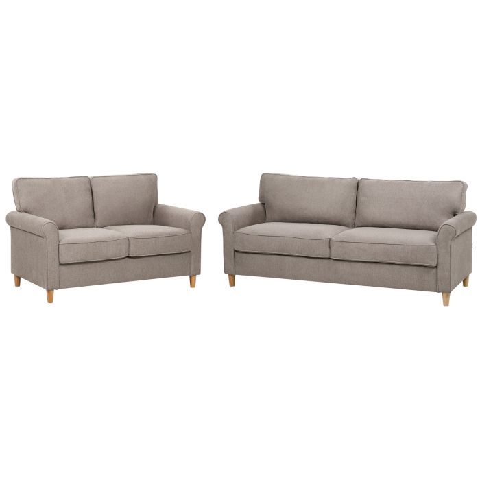 Fabric Sofa Set Light Brown RONNEBY