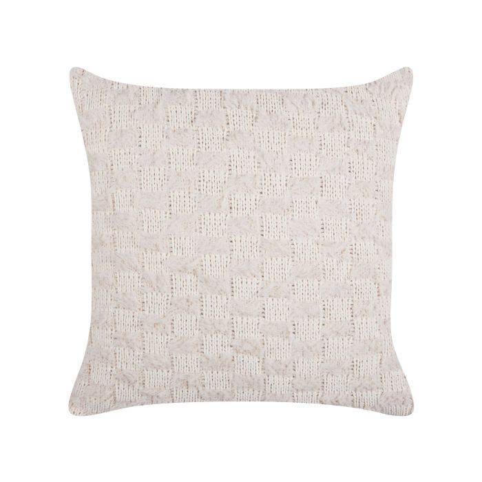 Knitted Cushion 45 x 45 cm Beige BASALIM