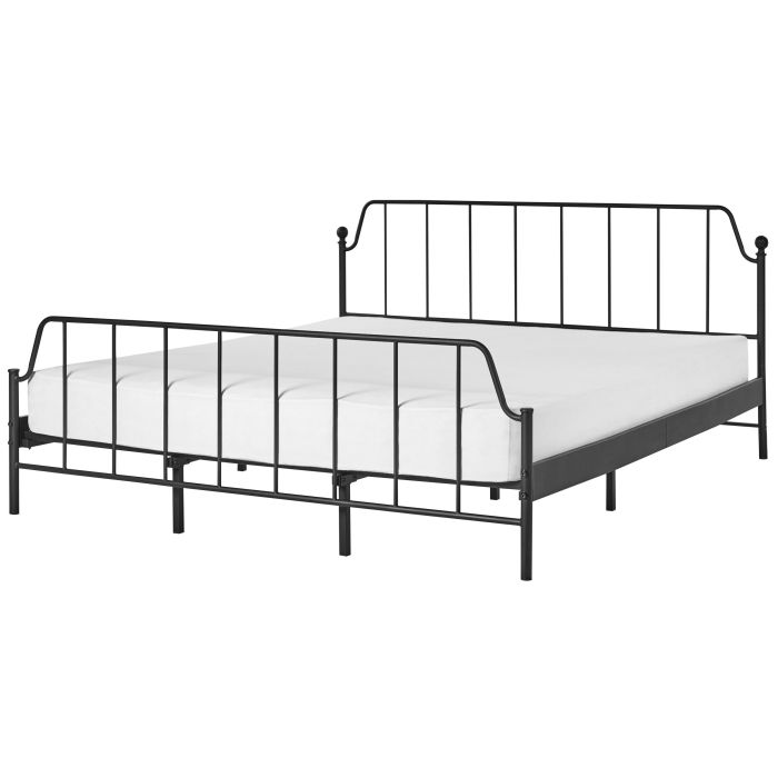 Metal EU Super King Size Bed Black MAURESSAC