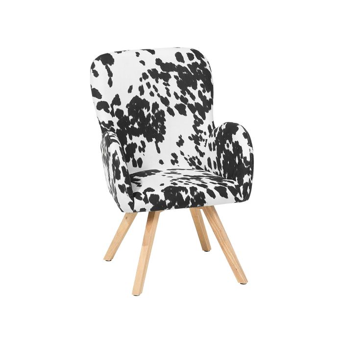 Fabric Armchair Black and White BJARN