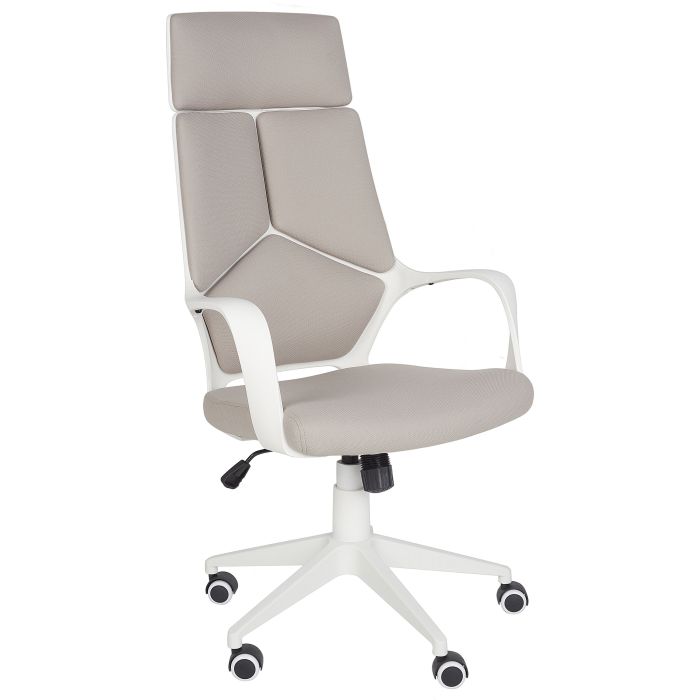 Swivel Office Chair Taupe and White DELIGHT
