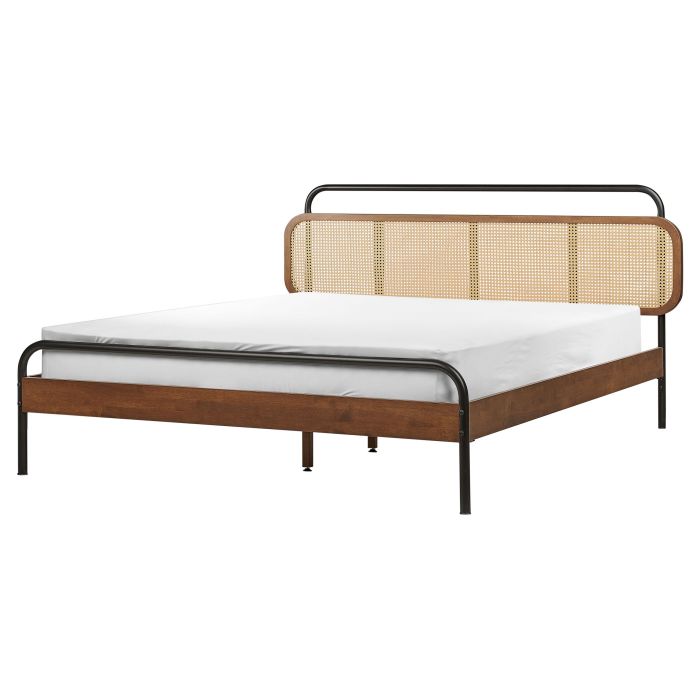 Wooden EU King Size Bed Dark BOUSSICOURT