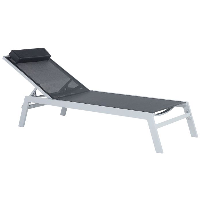 Aluminium Reclining Sun Lounger Black CATANIA II