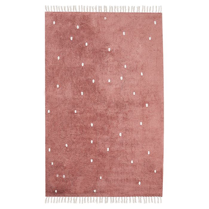 Cotton Area Rug Dotted 140x200cm Light Red
