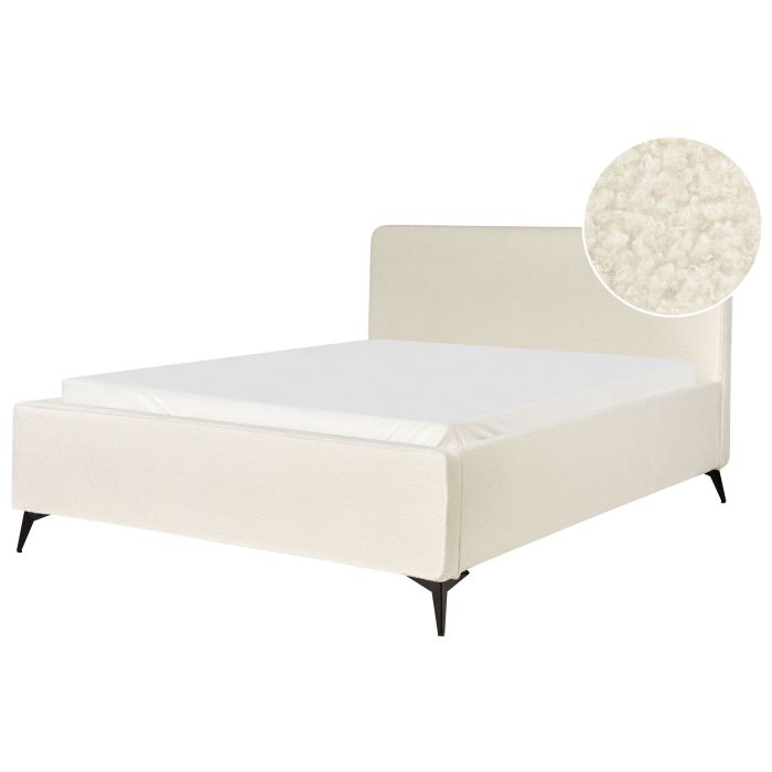 Boucle EU King Size Bed Cream VALOGNES