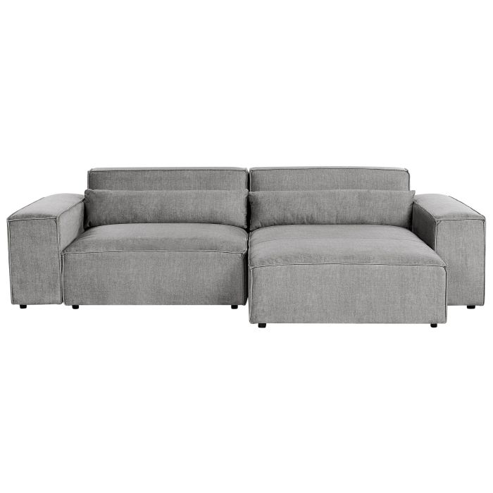 Left Hand 2 Seater Modular Fabric Corner Sofa Grey HELLNAR