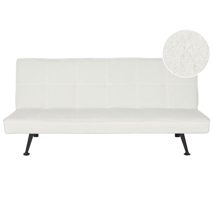 Boucle Sofa Bed White HASLE