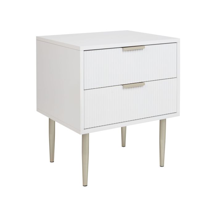 2 Drawer Bedside Table White SOHO