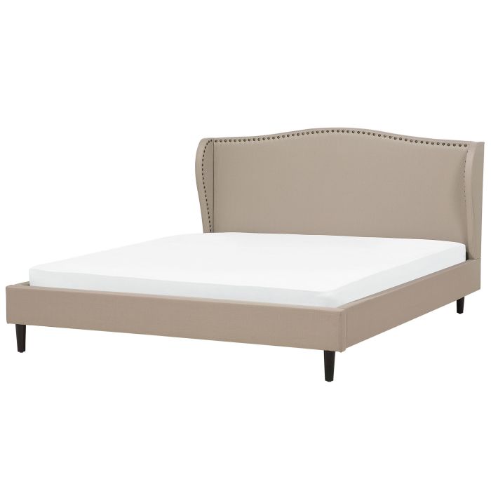 Fabric EU Super King Size Bed Beige COLMAR