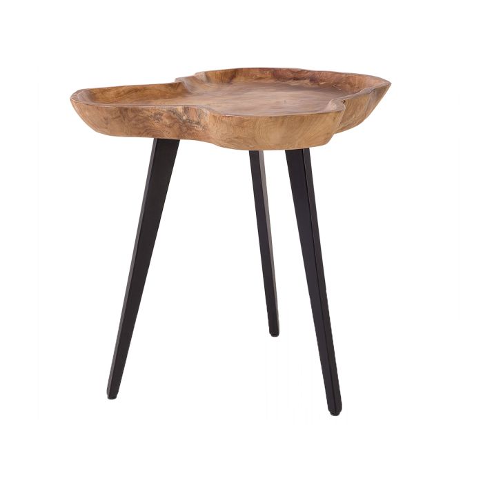 Teak Side Table Light Wood ELSA
