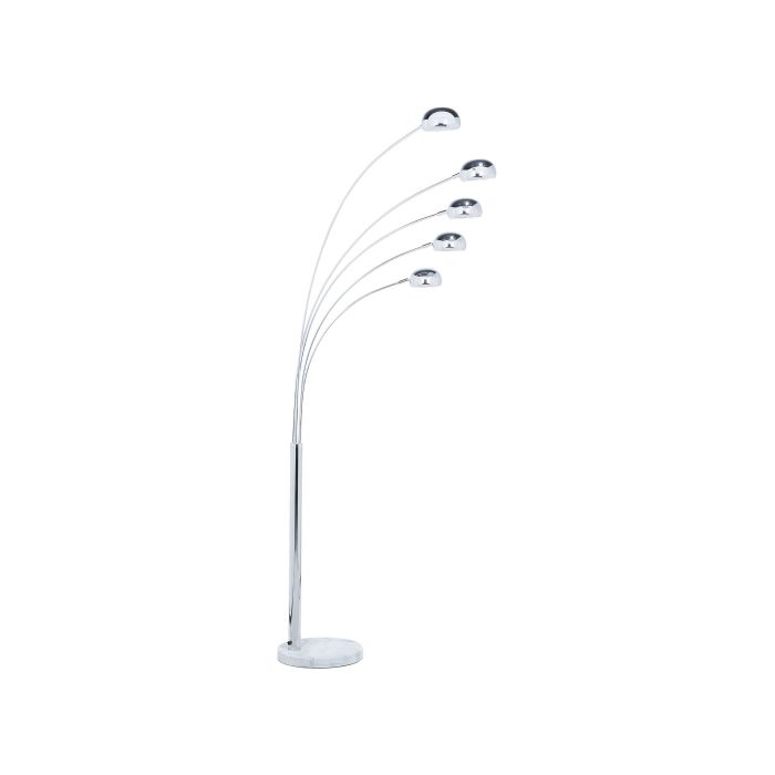 5 Light Metal Floor Lamp Silver FLINDERS