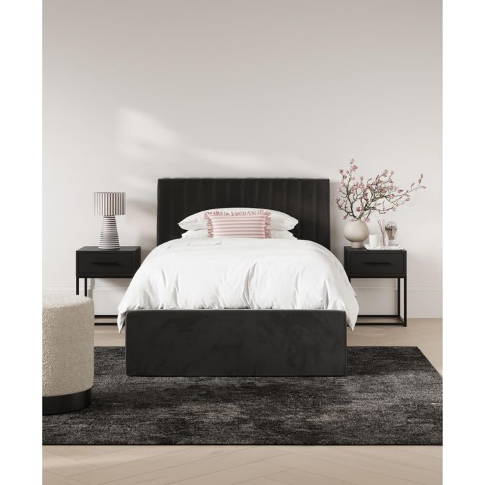 Single Bed - BERI Ottoman 3ft Bed Black