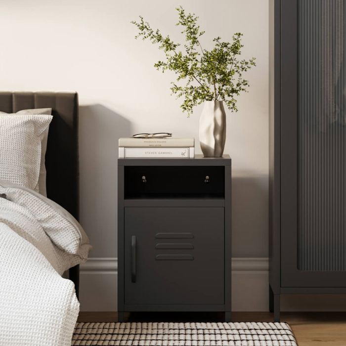 Bedside Table - DILO Nightstand Black 35cm