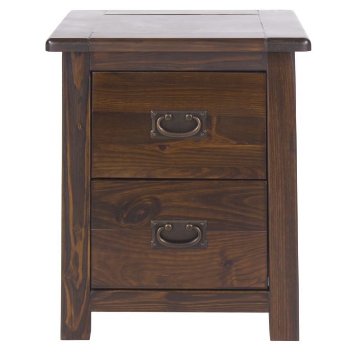 Boston Antique Pine 2 Drawer Bedside Cabinet