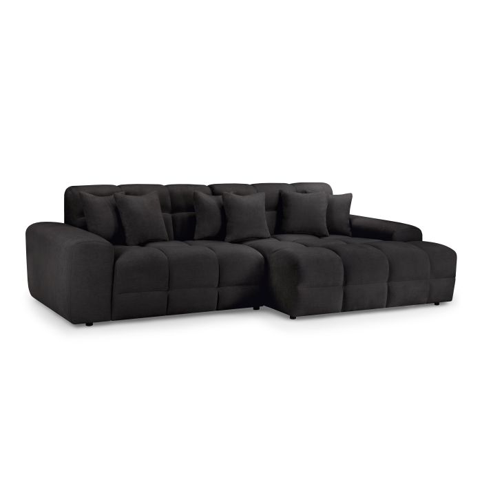 Corner Sofa - STACIE Corner Sofa Right Hand Black 298cm