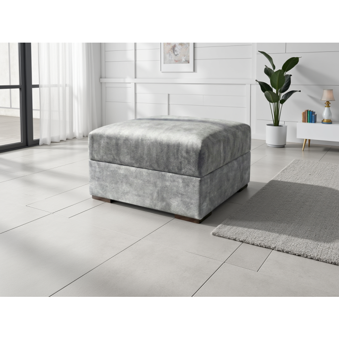 SOLARAE Fabric Footstool - Grey