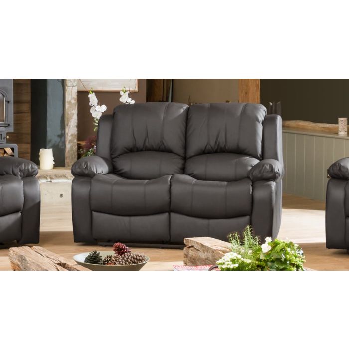 2 Seater Sofa - THERMAVEL Leather Recliner Sofa - Grey
