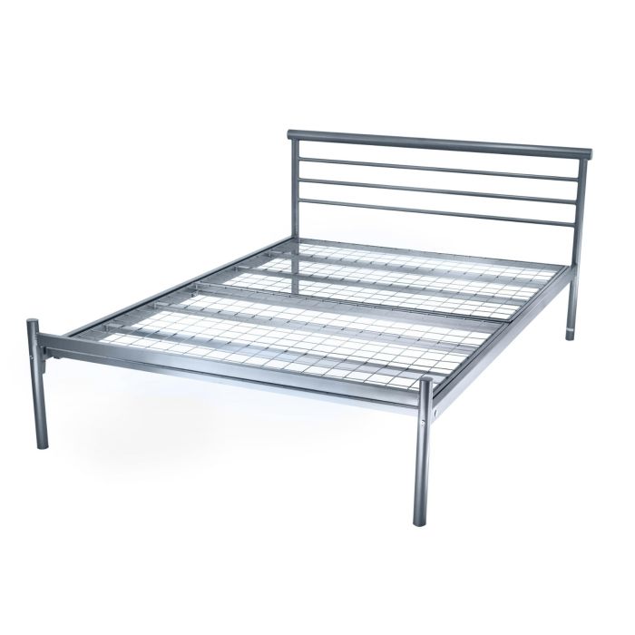 Contract Mesh Silver Metal Bed Frame - 4ft Small Double