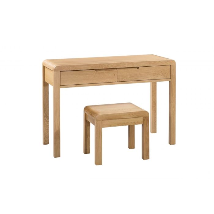 Curve 2 Drawer Dressing Table and Stool - Oak